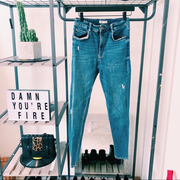 Zara Denim - ZARA SKINNY DENIM JEANS SIZE 8 HIGH WAISTED